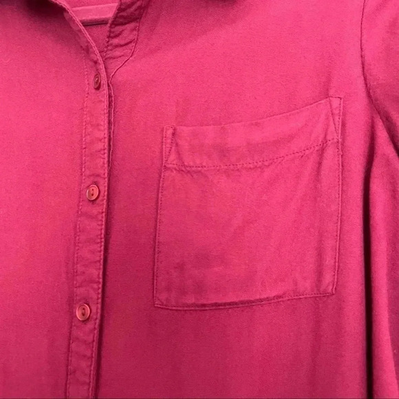 UO Sparkle & Fade Maroon Button Down Tunic - Picture 4 of 4